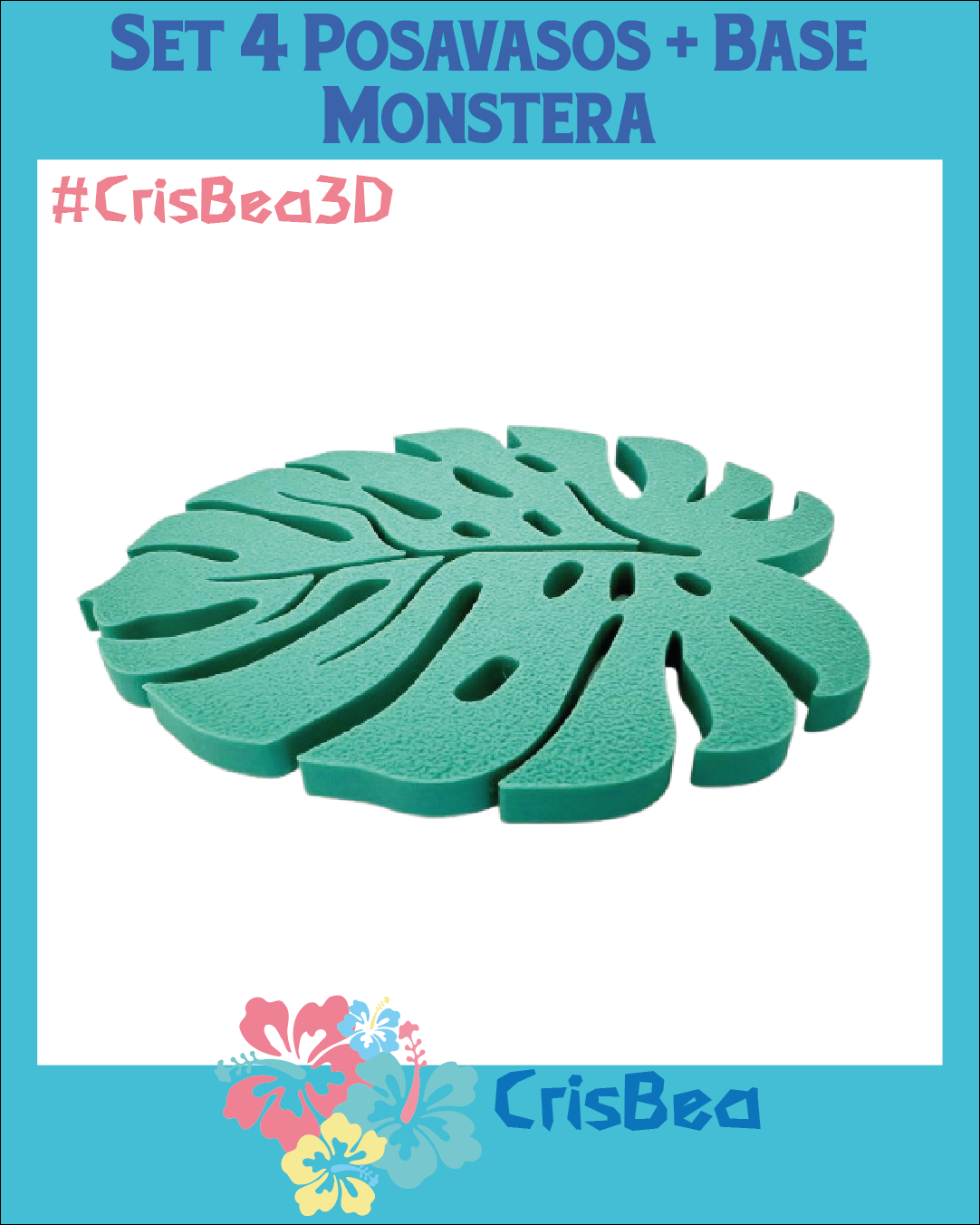 Set 4 Posavasos + Base 'Monstera' - Imagen 10
