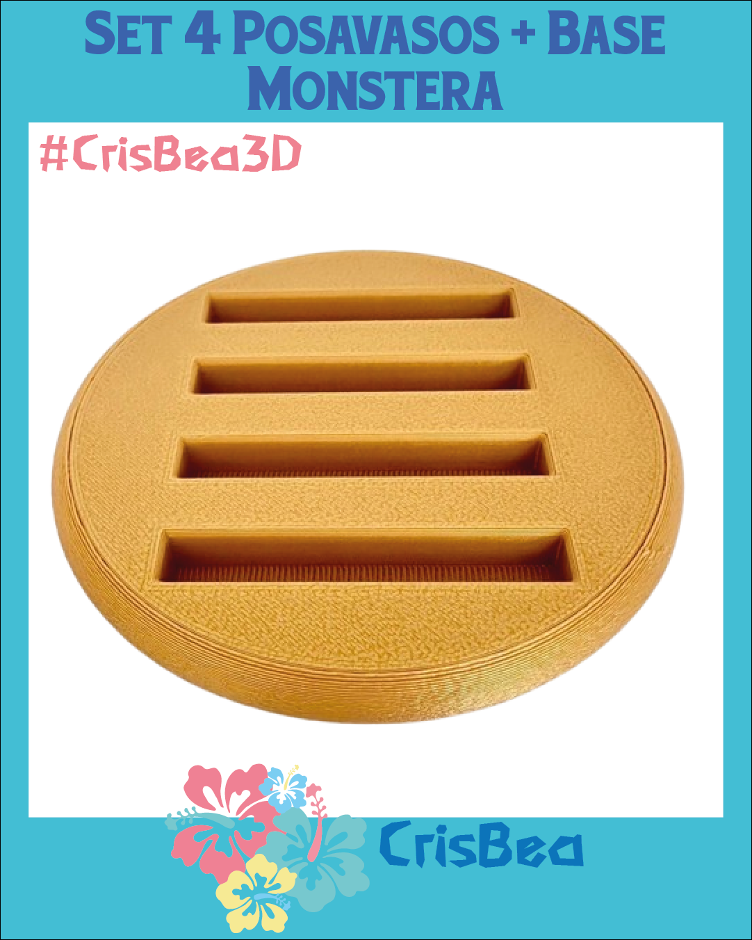 Set 4 Posavasos + Base 'Monstera' - Imagen 11