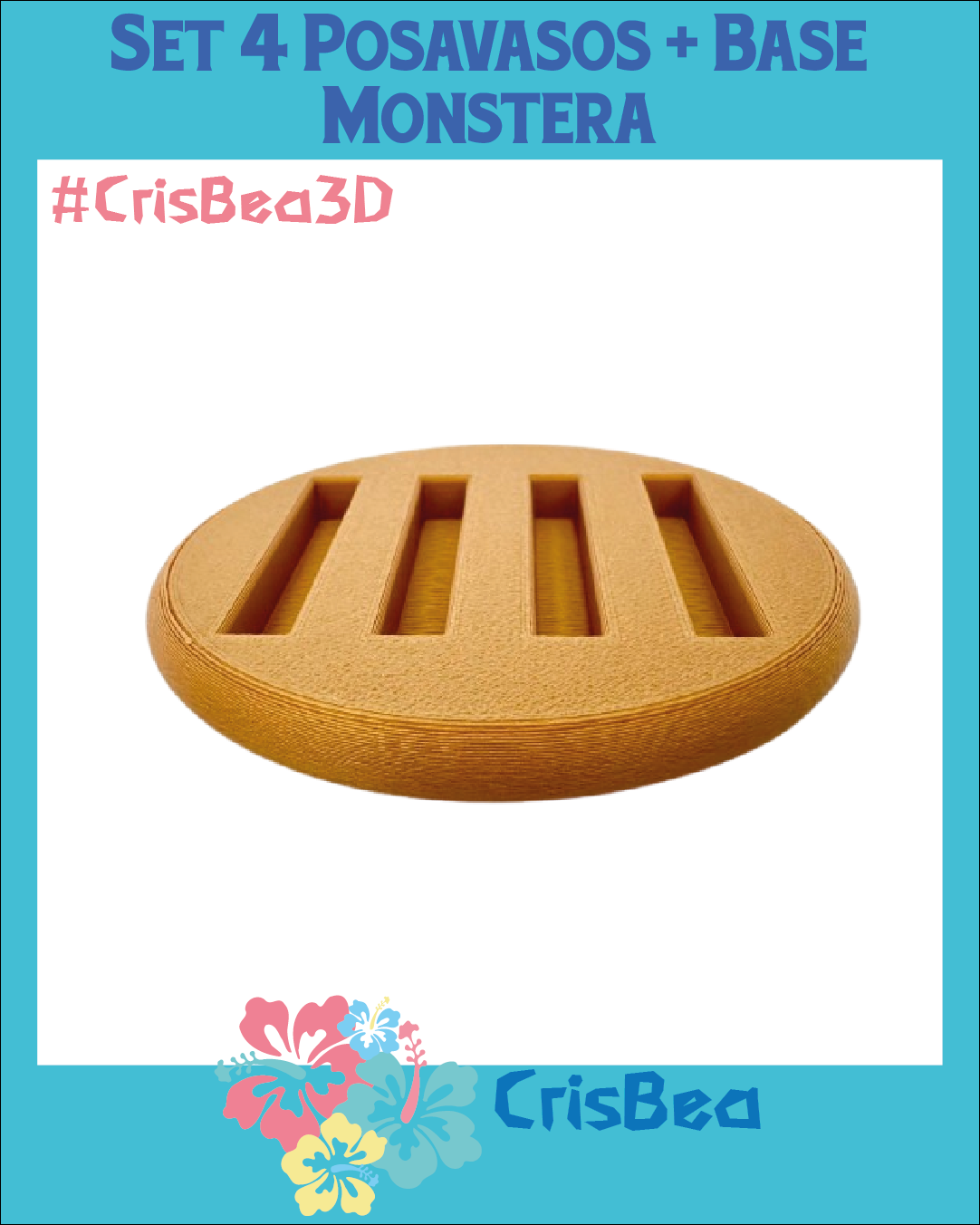 Set 4 Posavasos + Base 'Monstera' - Imagen 12