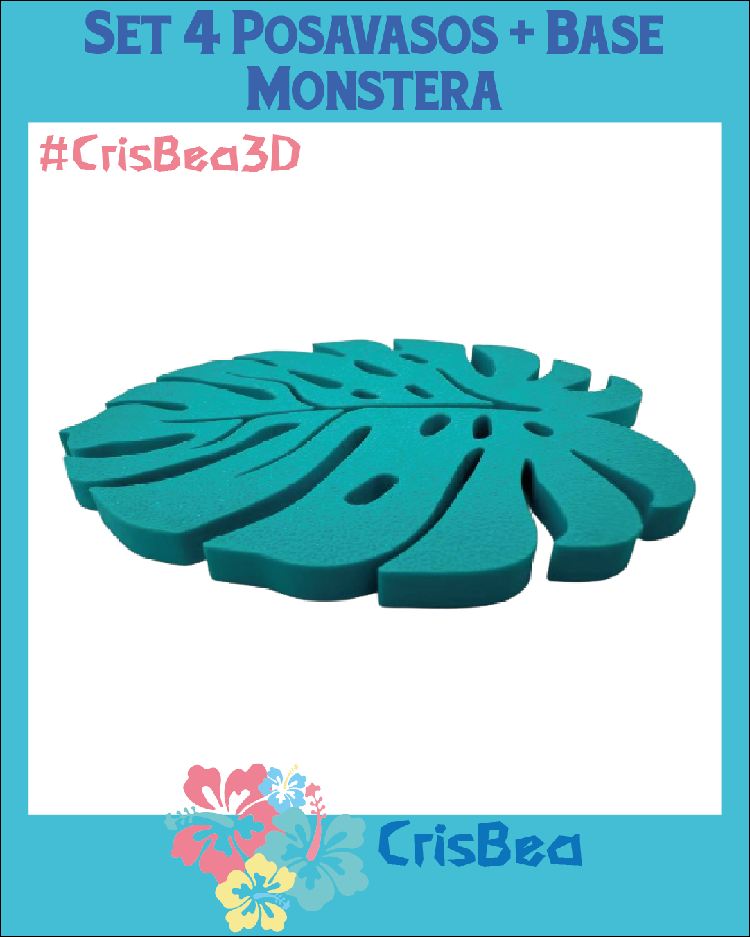 Set 4 Posavasos + Base 'Monstera' - Imagen 13